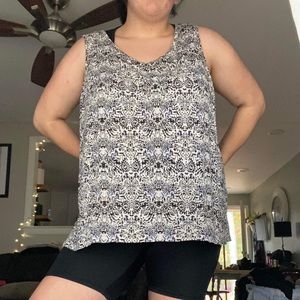 Cynthia Rowley Womens 3X Loose Paisley Tank Top Comfy